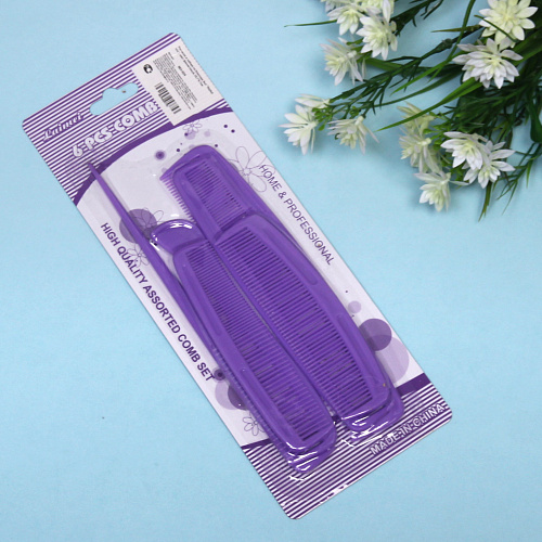 Расчески в наборе на блистере 6шт Stylish mix, цвет фиолетовый, 25,79,7см_8