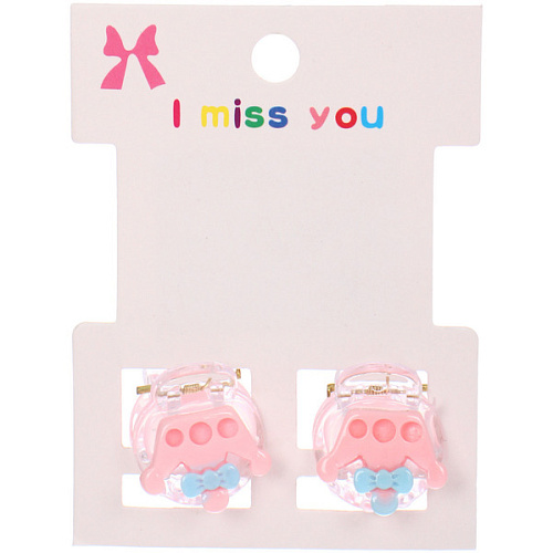 Заколки – крабы детские для волос 2шт на блистере «МАРЦИПАН», Корона, 1,2см_3