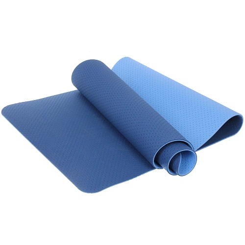 Коврик для йоги 6 мм 183х61 см Sports time перфорированный (ТРЕ), голубойсиний_3