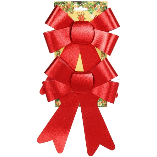 Бант на ёлку Сказочные блики (набор 2 шт), Красный_6