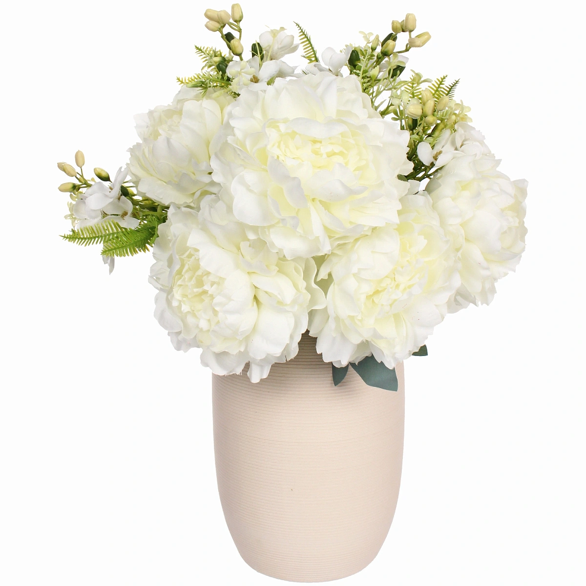 Искусственные цветы "Пионовое наслаждение" 46см 5 цветков белые