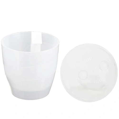 Кашпо для цветов пластиковое 2,8л d-17см "Грация" со вставкой прозрачный