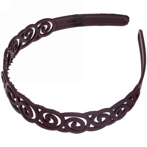 Ободок для волос пластиковый Province - Emily, вензеля, микс 6 цветов, 2,5 см_8