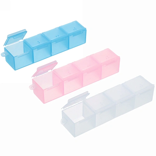 Контейнер для таблеток 4 ячейки 10х2,5х2см_11