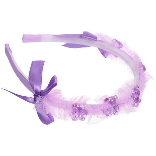 Ободок для волос детский БАМБИ БУМ, мишки, цвет розовый, лавандовый и голубой, 15см_9