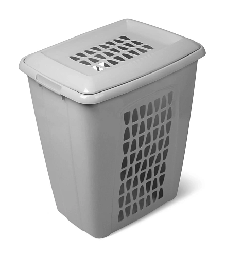 Корзина для белья Молетта 60л прямоугольная с крышкой пыльно-серая С702ПСЕР