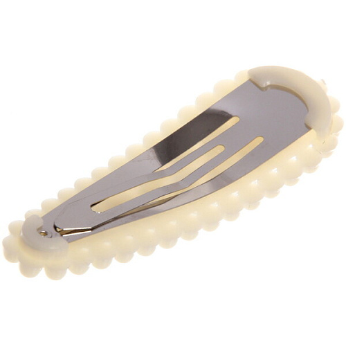 Зажимы для волос 2шт KRASA - Aks, блеск, капля, цвет белый, 82,5см_4