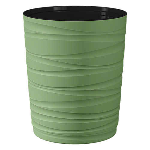Кашпо для цветов пластиковое 15л d-30см "Модерн Медиум" Оливковый