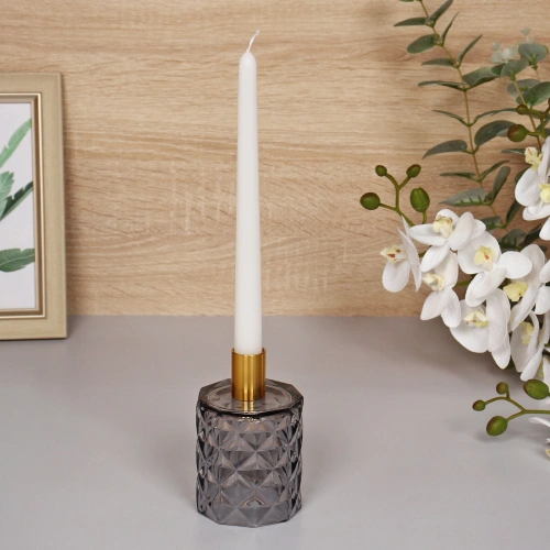 Подсвечник "Грани" 7,8*13 см, Графит