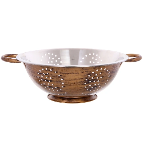 Дуршлаг из нержавеющей стали 3л 28см с 2-мя ручками цвет Антик