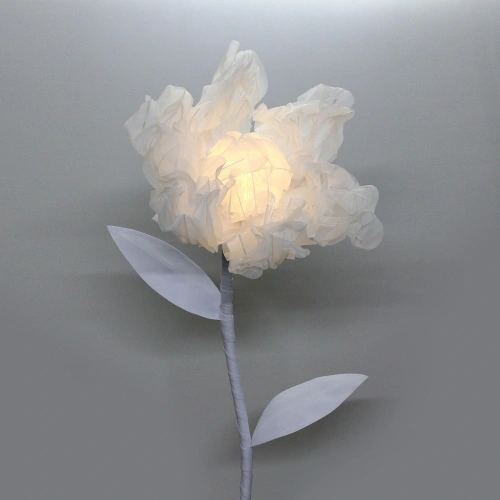 Фигура светодиодная "Нежный цветок" на стойке, d-75см, h-1,6 м, пост.свечение (авторежим - движение),220v,Белый