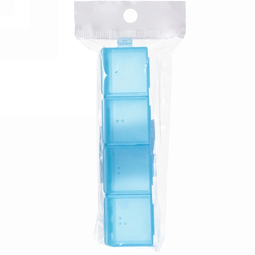 Контейнер для таблеток 4 ячейки 10х2,5х2см_6
