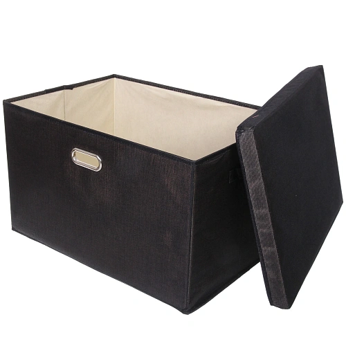 Коробка для хранения вещей складная с крышкой ДЭСТРА, цвет черный, 584035см_4