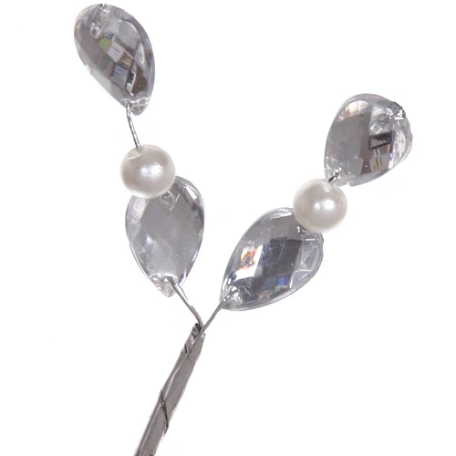 Ветка декоративная Сказочные блики 70 см, Серебро_6