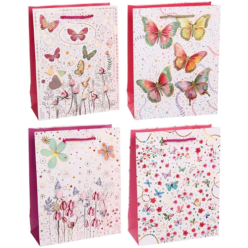 Пакет подарочный "Бабочки" 18*23*8 см