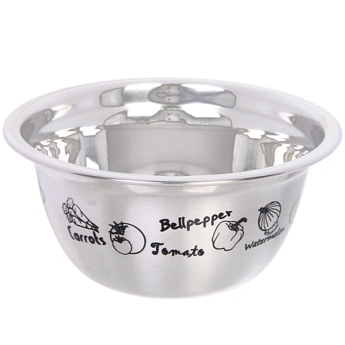 Миска из нержавеющей стали 0,5л 14*6,5см с рисунком