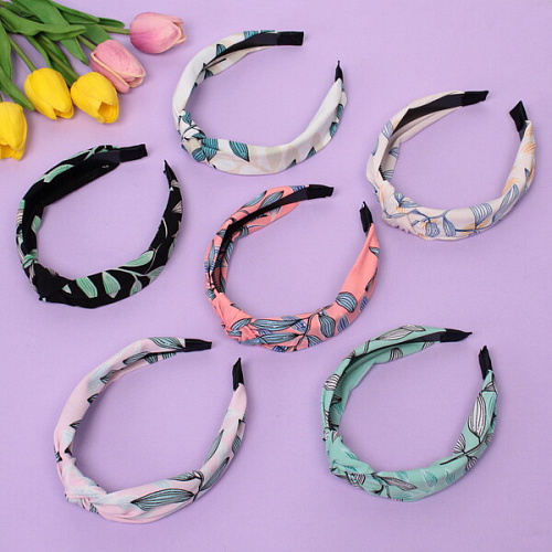 Ободок для волос Beauty Gallery - Leaves, ширина 2,8см, микс 6 цветов _9