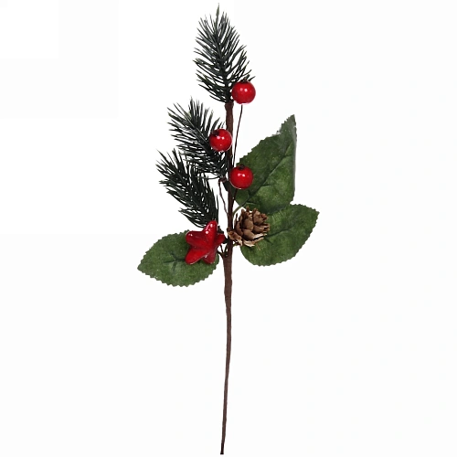 Ветка хвойная "Алая звезда", 20 см