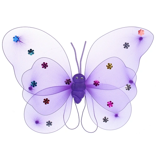 Карнавальный костюм Волшебная сказка (юбка, крылья, волшебная палочка, ободок), Сиреневый_5