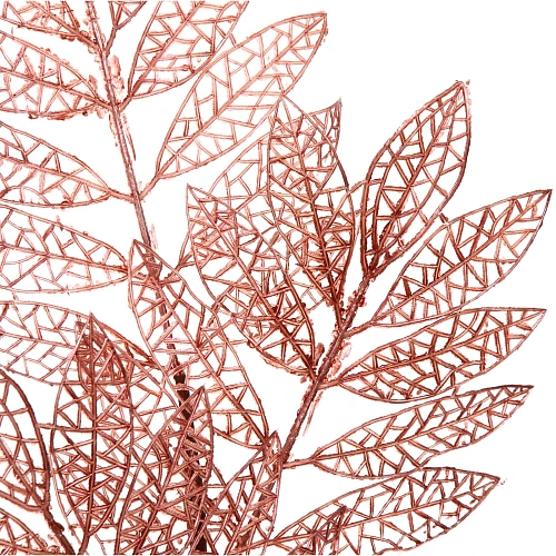 Ветка декоративная Зимние листья 85 см, Розовое золото_4