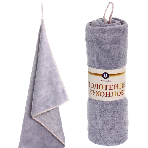Полотенце кухонное "UNICO", 34*72 см, цвет ежевичный, микрофибра 300 гр/м2