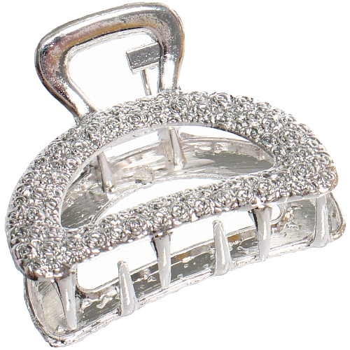 Заколка - краб для волос на блистере КАСКАДА, трапеция, цвет золото и серебро, 254см (пакет с подвесом)●_8