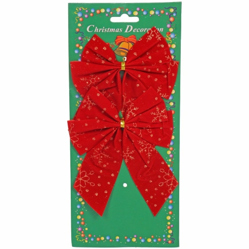 Бант на ёлку "Золотой узор" 12см (набор 2шт)