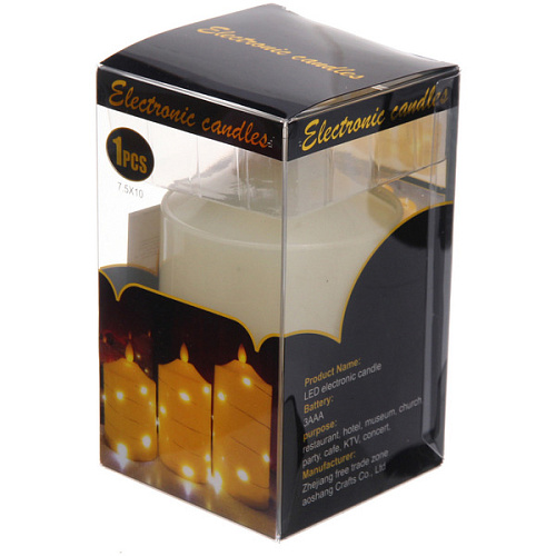 Сувенир с подсветкой Свеча - Классика 7,510см (работает от батареек 3 ААА)_4