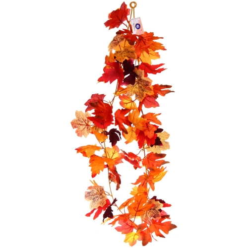 Лиана искусственная "Green garden" 170см клен, цвет оранжево-красный