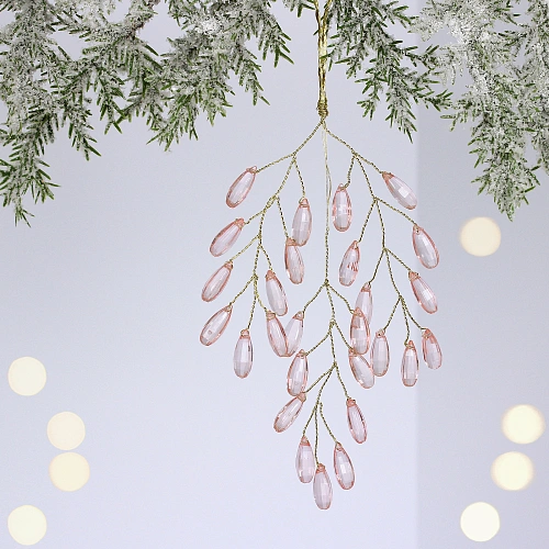 Ветка декоративная "Волшебство ночи" 20 см, Розовый