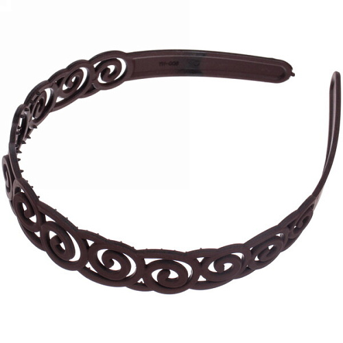 Ободок для волос пластиковый Province - Emily, вензеля, микс 6 цветов, 2,5 см_9