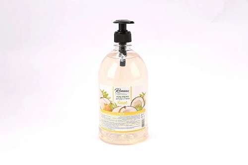 Гель-мыло жидкое "Кокос" Romax 1л