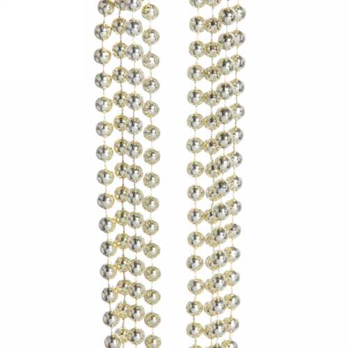 Бусы на ёлку 2,0 м "Шарик средний" d-8мм, Шампань