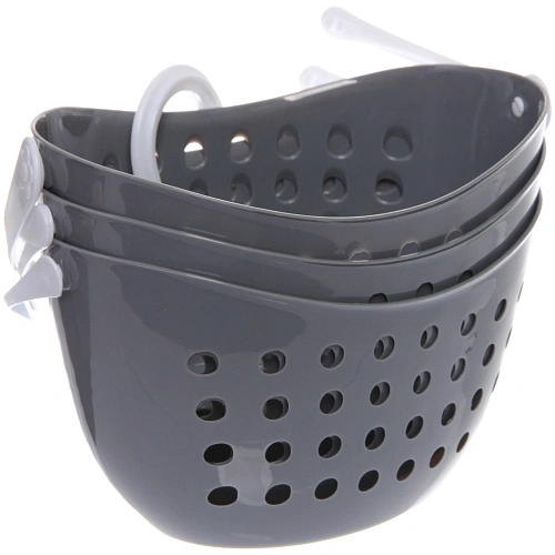 Корзина - органайзер для хранения подвесная ЛЕНАРО, цвет серый, три секции, 231679см _5