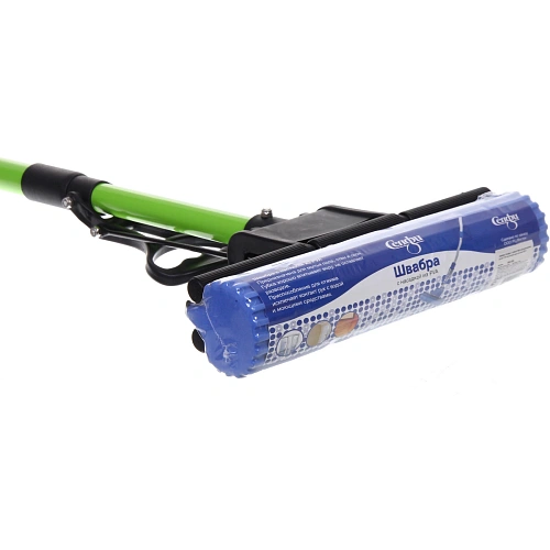 Швабра Селфи с губкой ПВА металлическая ручка 110 см(отжим один ролик) 8019_14