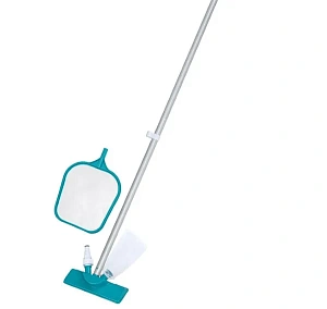 Набор для очистки бассейнов (сачок,насадка для чистки дна,ручка 1,74м) до 366 см Bestway (58013)