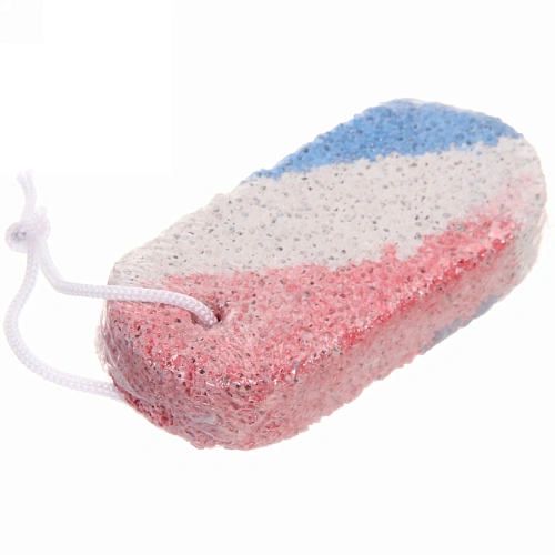 Пемза для ног, форма прямоугольник, трехцветная 9,5*4,4*2см, 35-40гр