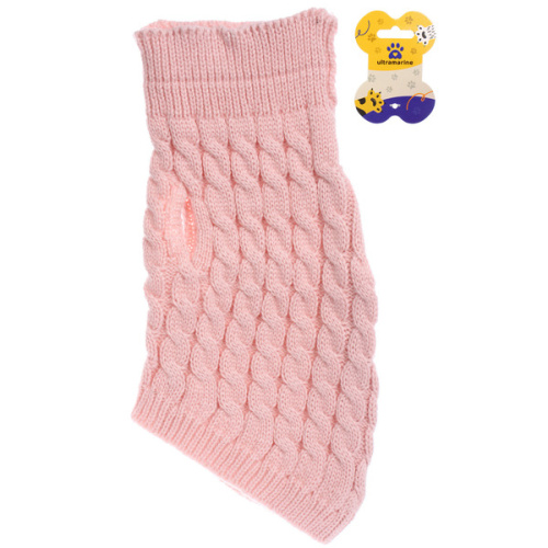 Кофта - свитер для мелких пород собак и кошек "BRO Style ", косички, цвет розовый, р L