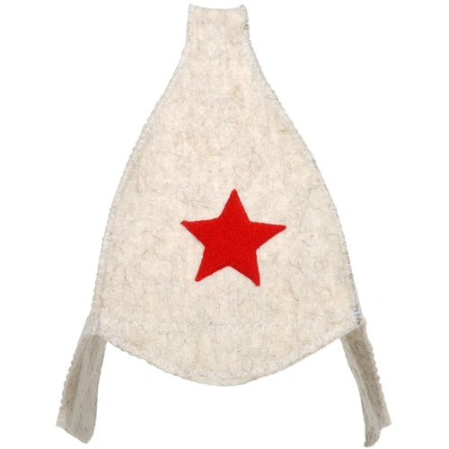 Шапка для бани и сауны "Будёновка" белая "Hot Pot" , войлок /20