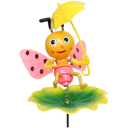Фигура на спице Божья коровка с зонтиком 60 см (фигура 1210 см) для отпугивания птиц, микс_4