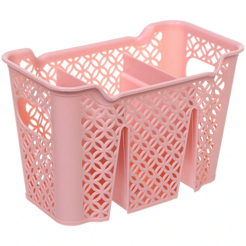 Подставка для столовых приборов пластиковая Колечки 3отделения, 191112,5см, микс цветов_5