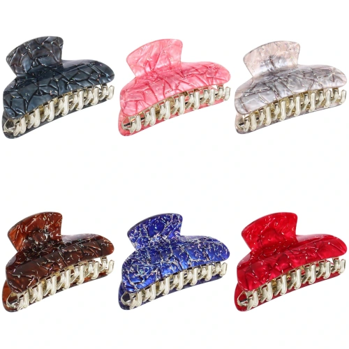 Заколка-краб для волос " ЭЙФОРИЯ", мира, микс 6 цветов, 7см (блистер Кокетка)