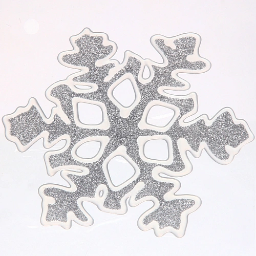 Наклейка  Перламутровая  снежинка 1520, серебро_3