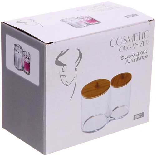 Органайзер для хранения ватных палочек и дисковФАНТЭНЕГРО, прозрачный, 15386125см_6