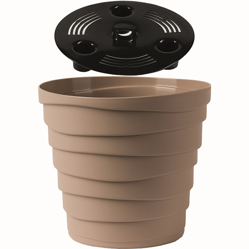 Кашпо для цветов пластиковое 0,9л d-13,2см Бархан Фраппе_2