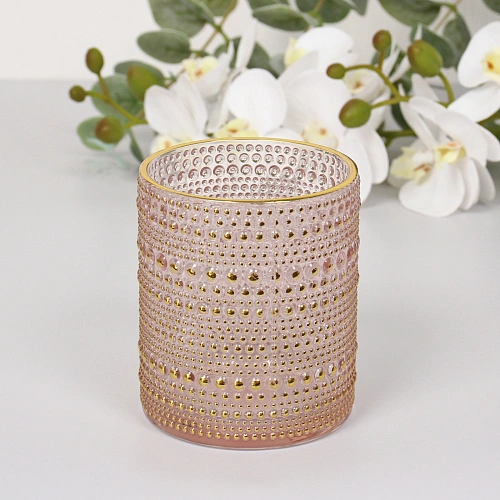 Подсвечник "Хрустальный блеск" 8,5*10 см, Розовый