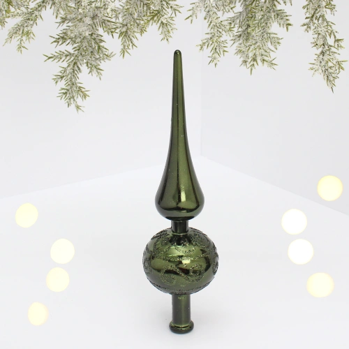 Верхушка на ёлку 23 см "Волшебный узор", Изумруд