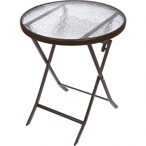 Стол складной круглый "Дачная симфония" DS-R60B, 60*70 см, коричневый