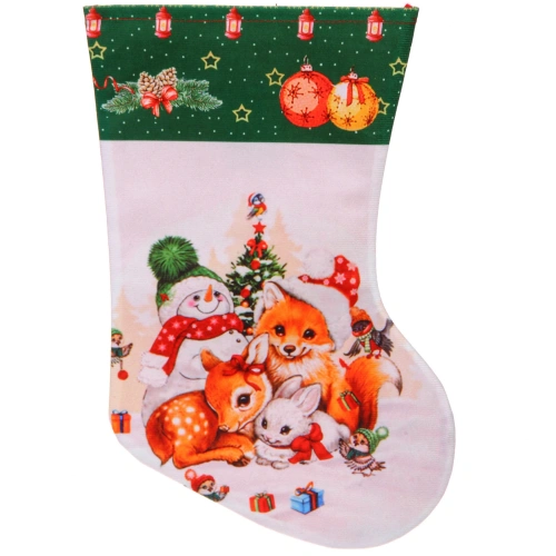 Носок новогодний  "Лесные друзья" 25х35 см