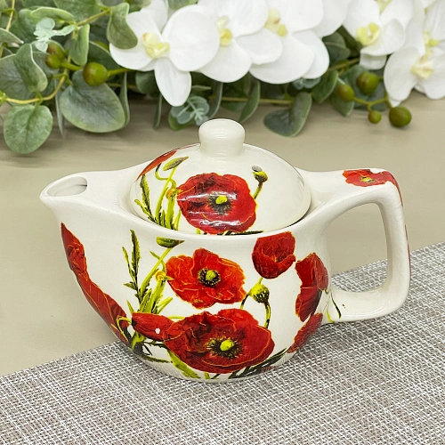 Чайник заварочный керамический 350мл с ситом Маки_8